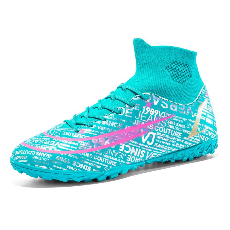 1233 large size high top football shoes new indoor and outdoor training shoes AG student football shoes TF broken nail shoes women