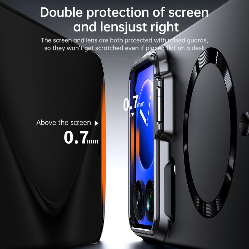 Ultra Thin Metal Lens Holder for Magsafe Magnetic Phone Case for Xiaomi Mi 17 15 14 Pro Max Solid Matte Frameless Hard PC Cover