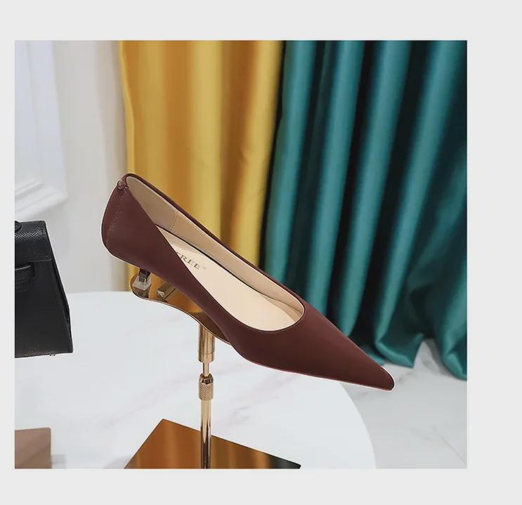 European & American Style Mid-Heel Stiletto Pumps - Sexy, Elegant, Pointed Toe, Shallow Mouth, Spring Fashion for Women