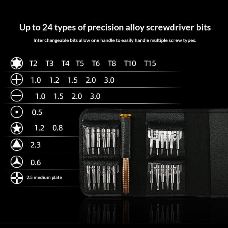 25 in 1 Mini Precision Magnetic Screwdriver Set Pocket Size Portable Repair Tool for Travel Small Item Emergency Fix