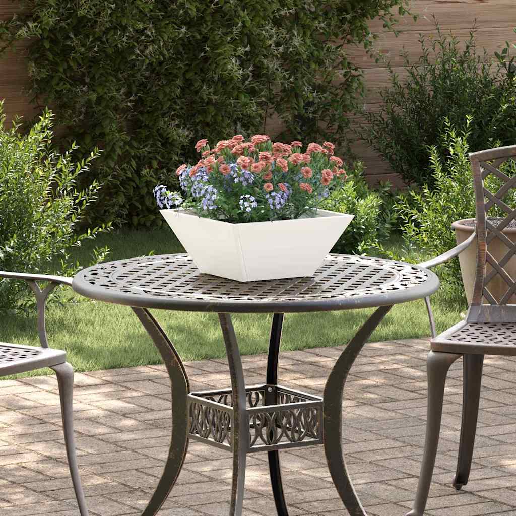 Garden Planter White 35 X 35 X 15 Cm Cold Rolled Steel
