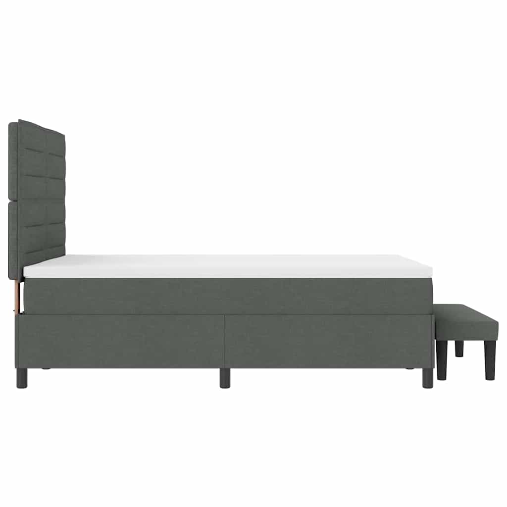 Box Spring Bed with Pillow Dark Gray 140 x 190 cm Fabric