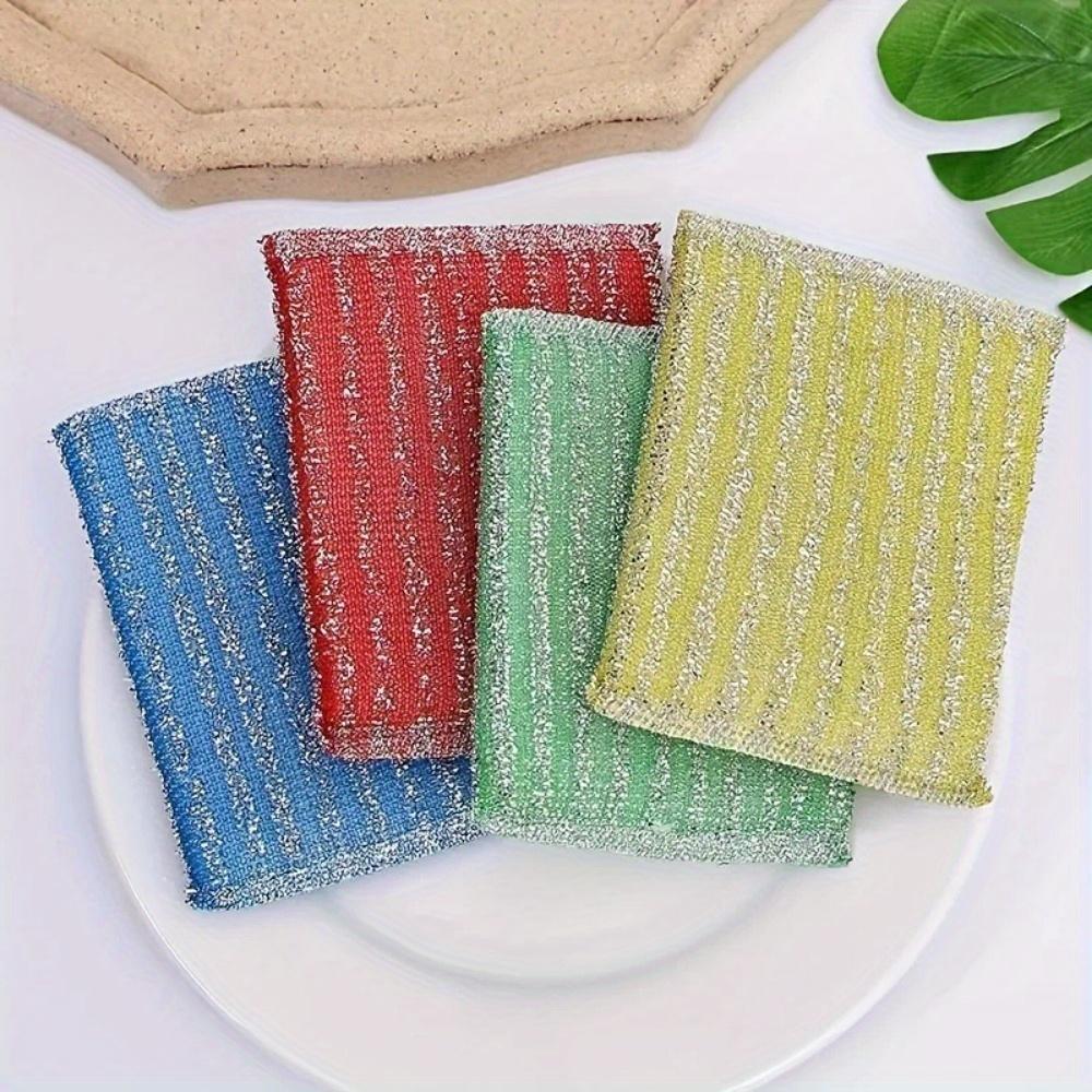 8/12pcs Scrubbing Cleaning Brush Kitchen Pot Magic Dishwashing Cloth Restaurant Decontamination Brush  Block Sink Sponge Wipe