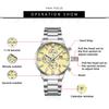 Luxury Men Quartz Watch Chronograph 24H Display Calendar Date Luminous Pointer Stainless Steel Strap Wristwatch