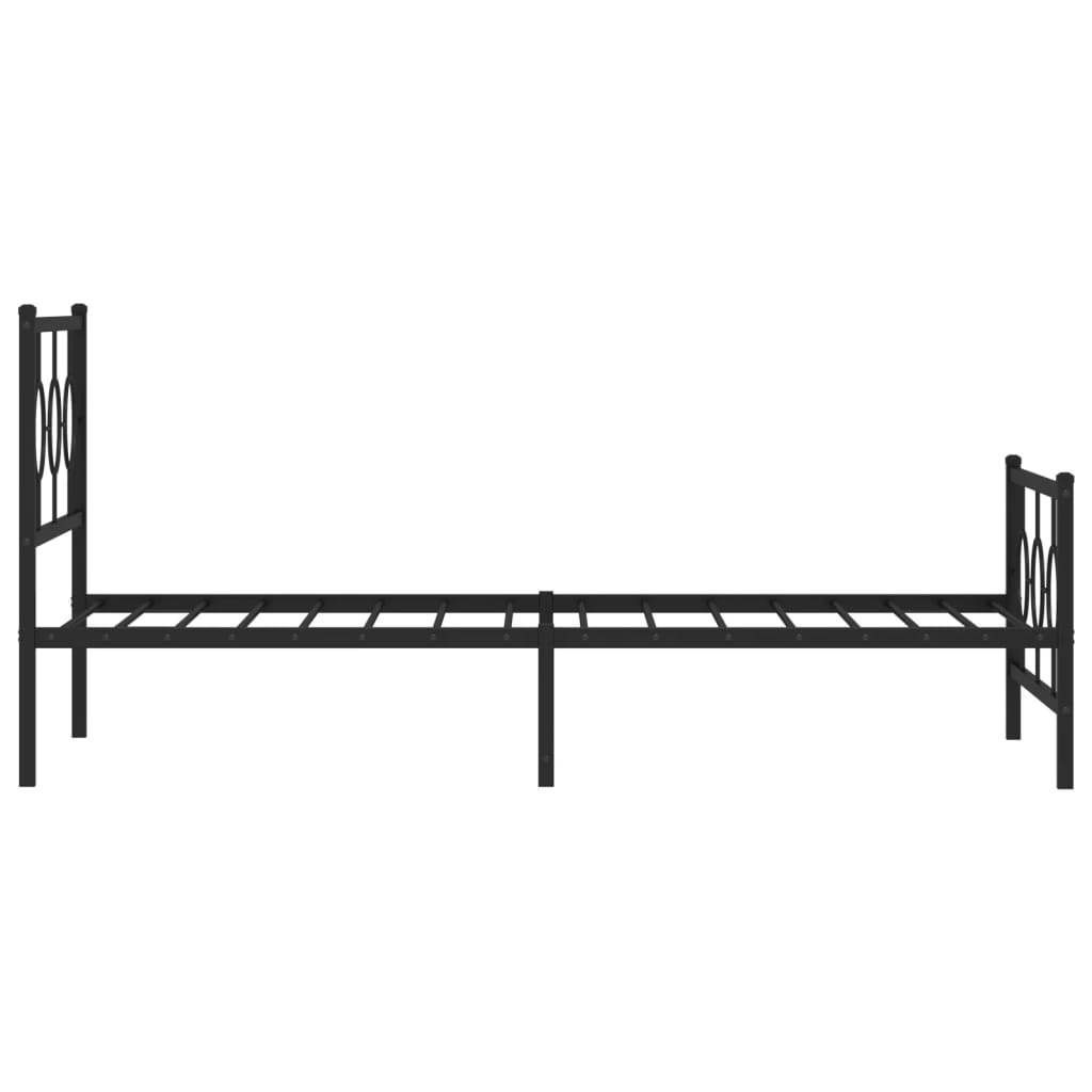Vidaxl Struttura Letto in Metallo con Testiera e Pediera, Nera, 100X200cm