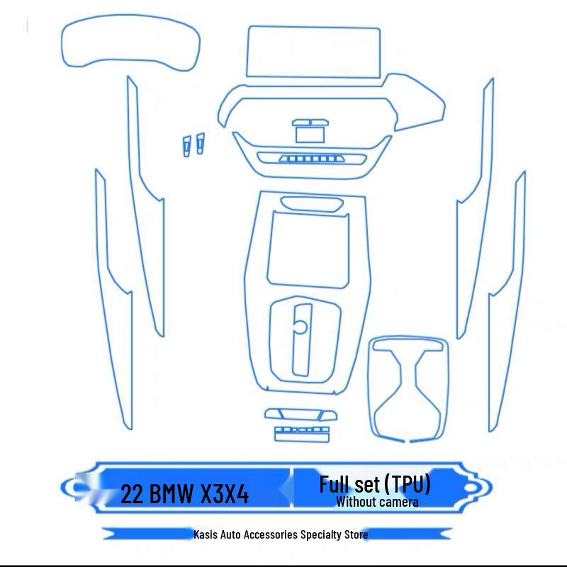 BMW X3/X4 Interior Scratch-proof TPU Film: Fits 25 Models, Includes Console, Navigation, Screen, Gear Shift Protection Sticker.