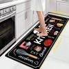 VIKAMA 1/2 Pcs Kitchen Printed Floor Mat Durable and Wear-Resistant, Home Kitchen Floor Mat Laundry Room Carpet Home Decor