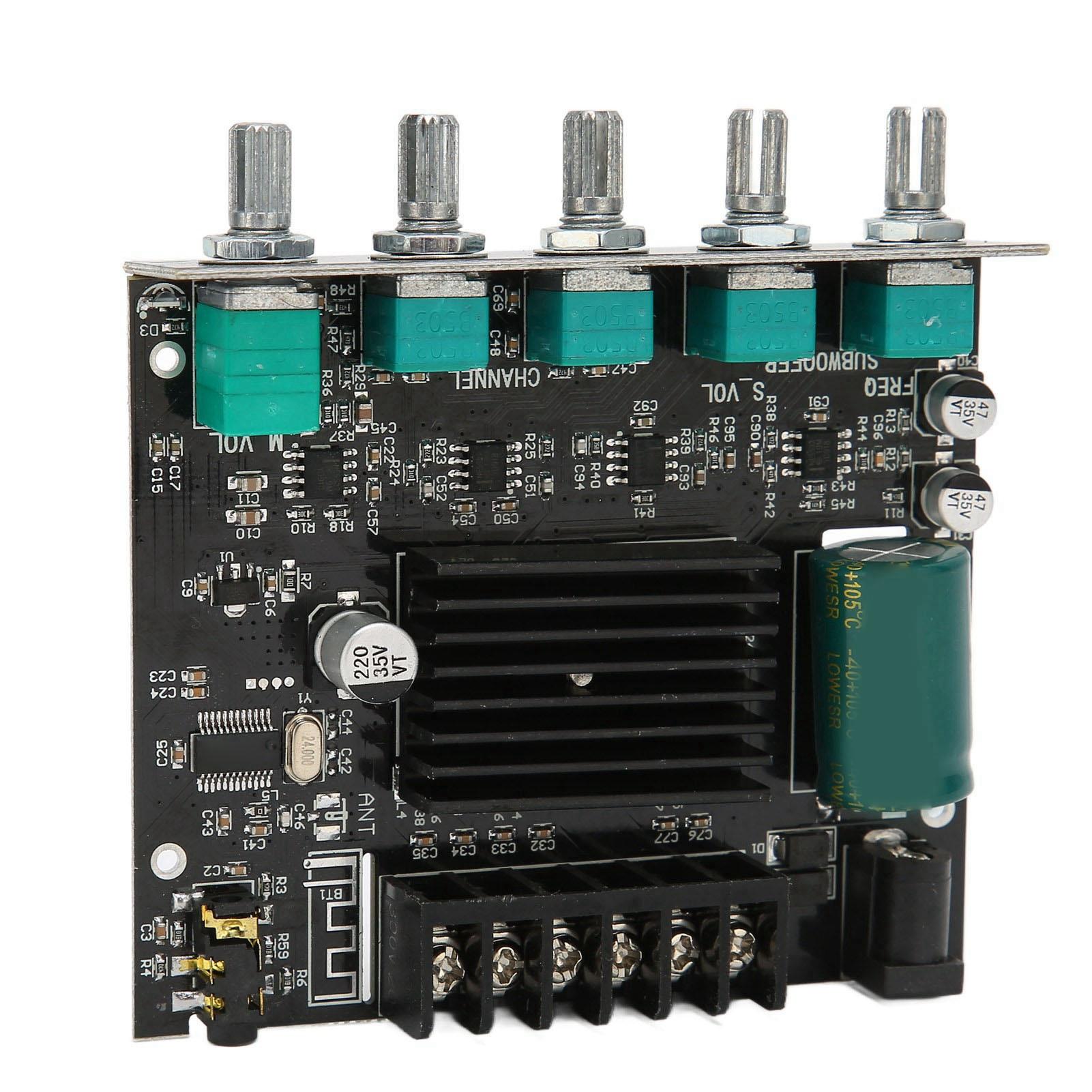 

ZK‑MT21 BT Amplifier Board High Power Sound Stereo DC12‑24V Digital Power Amplifier Board for 15‑100W 4‑8 Ohm Speakers