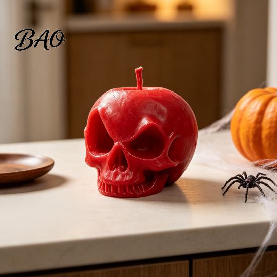 Handcrafted Halloween Table Accents 3D Printed Apple Skull Desktop Ornament, Gothic Decor Figurine, Environmentally Friendly Pla Ornaments Creative