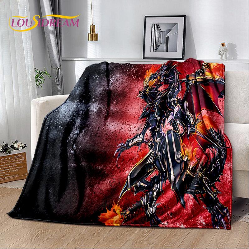 Yu-Gi-Oh MONSTER CARD Anime Cartoon weiche Plüschdecke, Flanelldecke, Überwurf, Decke für Wohnzimmer, Schlafzimmer, Bett, Sofa, Picknick, 3D