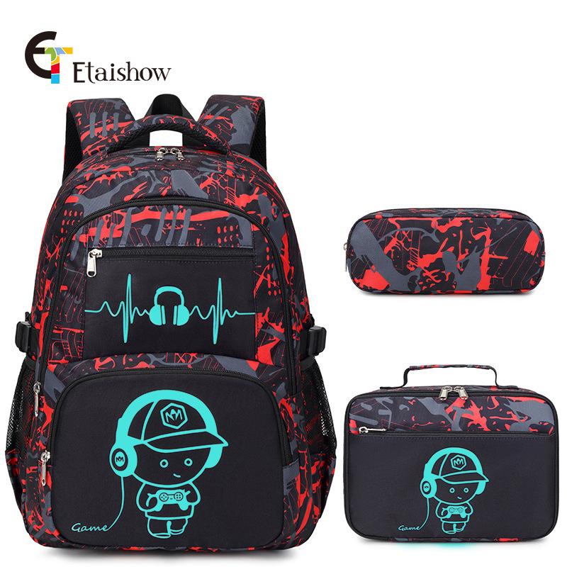 Sacs à dos scolaires lumineux imperméables pour enfants Garçons Sac à dos pour enfants Sac à dos scolaire Sac d'école primaire Sac à livres Mochila