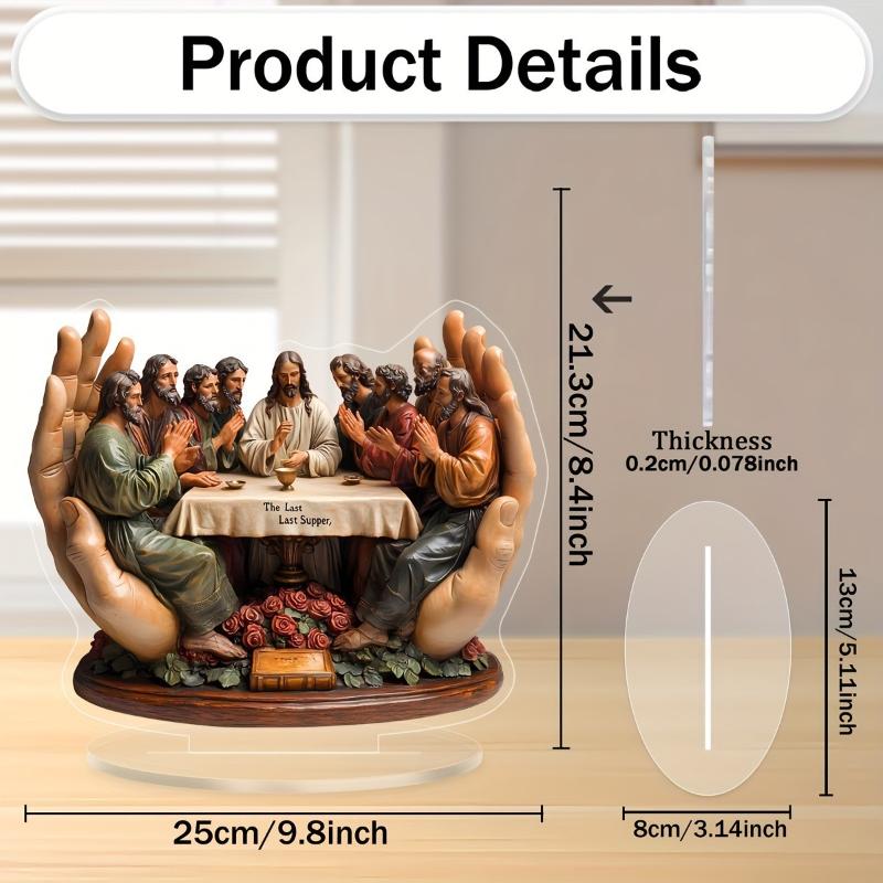 2D Acrylic Desktop Nativity Scene Statue Religious Ornament for Christmas Gift Home Decoration