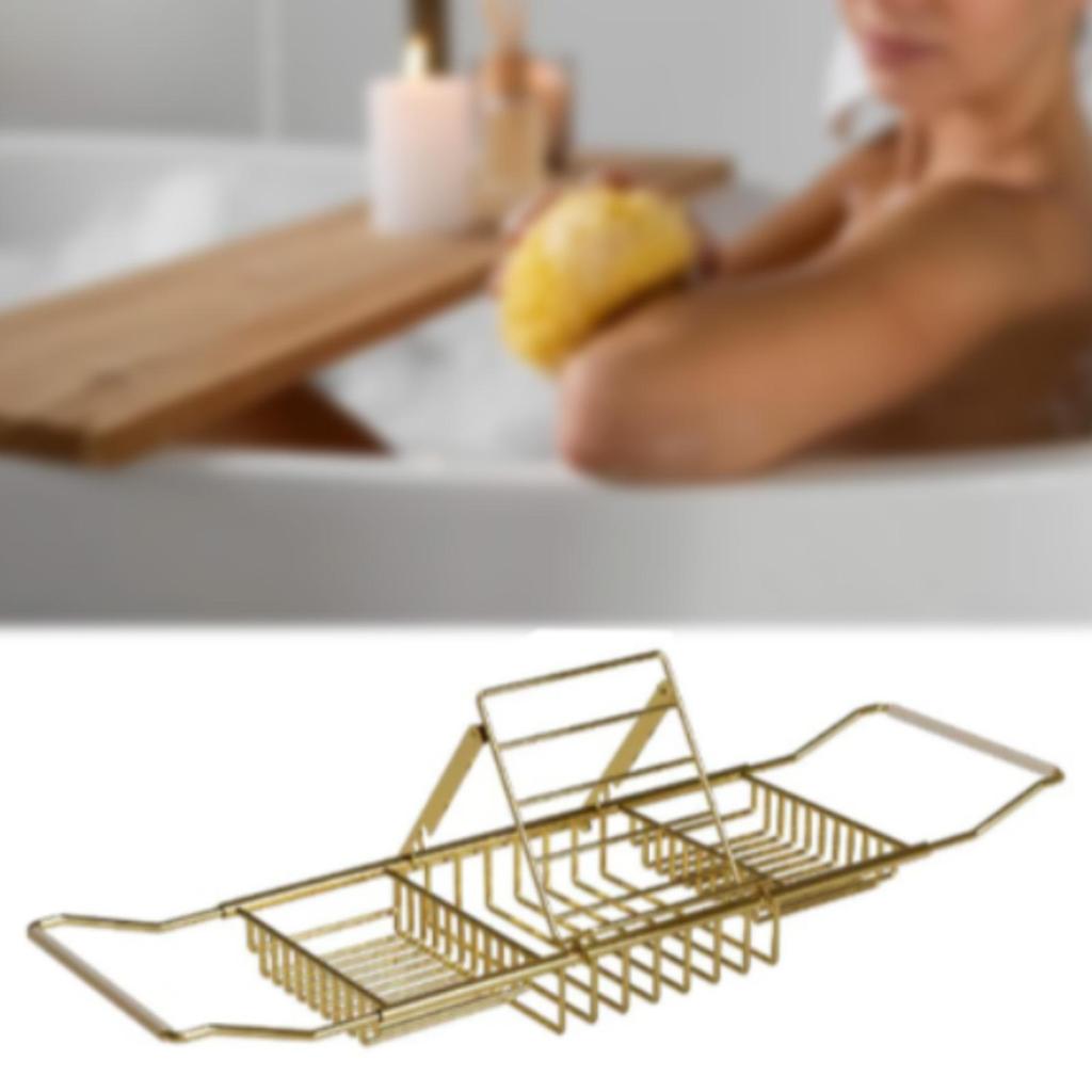 Bath Tub Table Board Wire Bathing Rack for Tablet Soap Shampoo