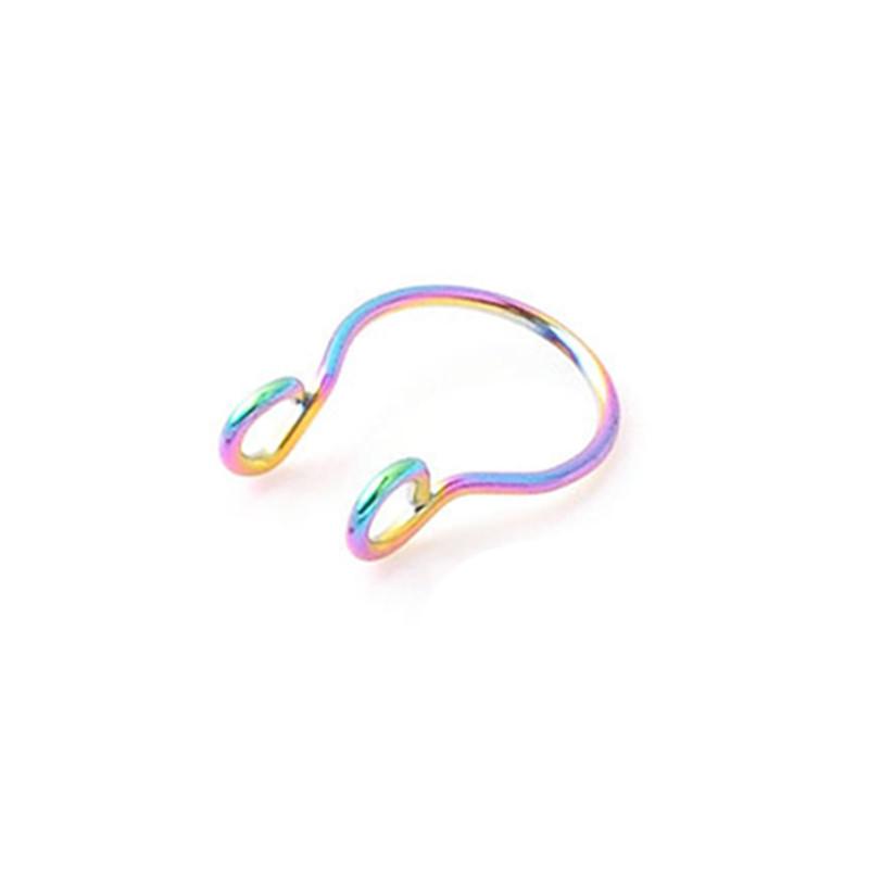 1pcs C Shaped Fake Nose Ring Hoop Septum Rings Stainless Steel Nose Piercing Fake Piercing Oreja Pircing Jewelry  Hot New