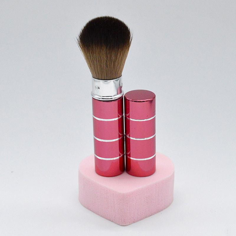 1 Stück Einziehbarer Pinsel Make-up Pinsel Puder Rouge Puderpinsel Mini Weiche Nylonhaare Multifunktional Tragbar Mit Metallgriff