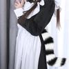 Cosplay Fake Fox Tail Soft Fuzzy Plush Banded Contrast Color Adjustable Waist Circumference Elastic Band Performance Club Dance Artificial Tail