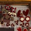 Boucles d'oreilles pendantes vintage en émail rouge bordeaux - Clous de style rétro français