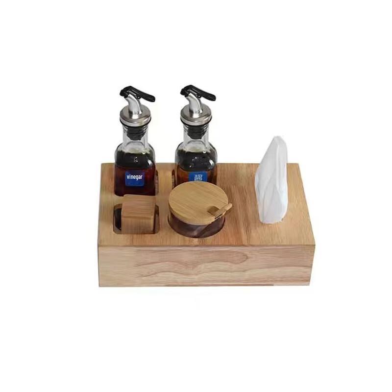 Mingchuxing Solid Wood Base Dining Table Condiment Set
