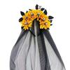 Dark Bride Bride Veil Headband Black Tulle Gothic Headpiece Cosplay Headband  Halloween Party