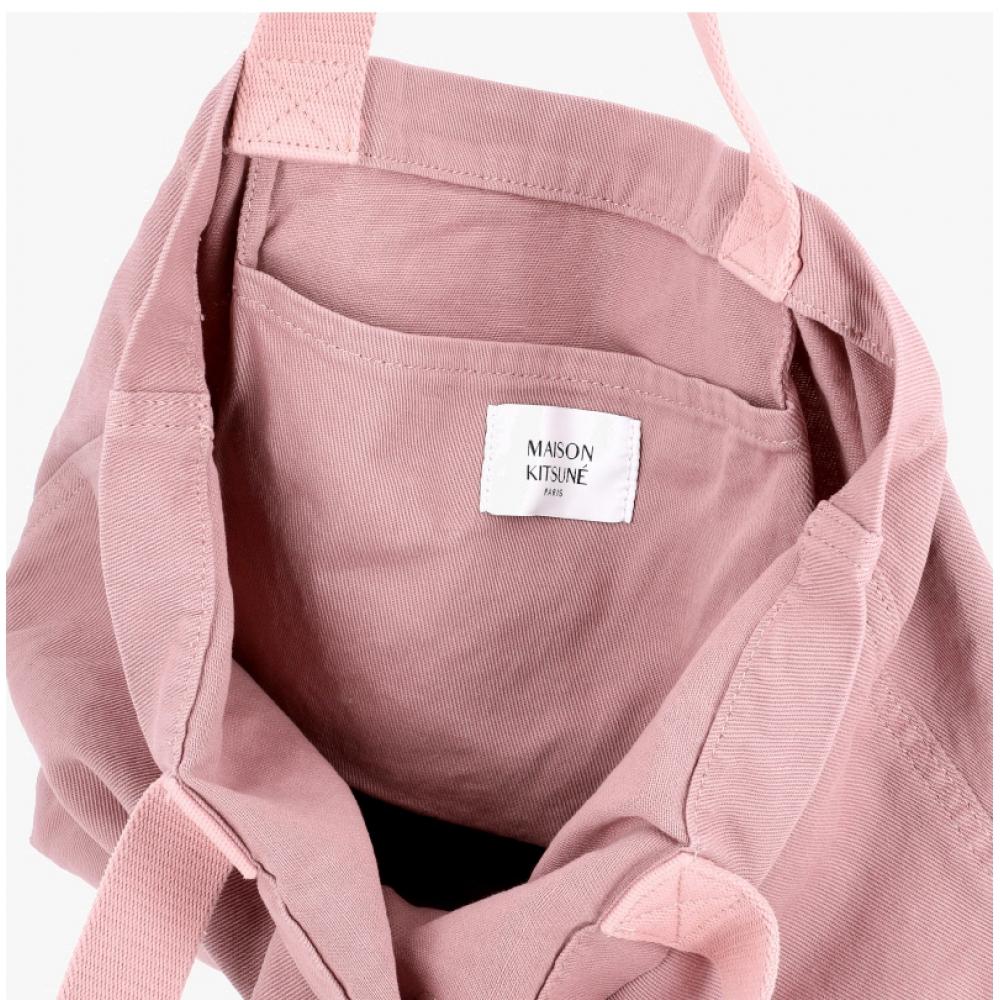 Borsa Tote Maison Kitsune con Toppa Doppia Testa di Volpe 0544