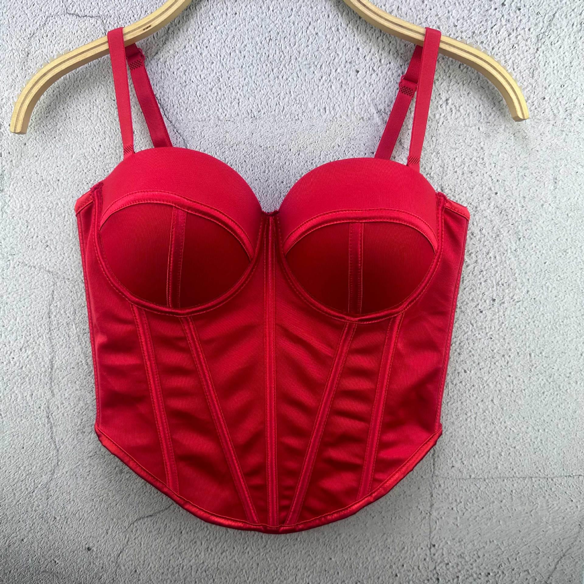 

2024 Неправильний корсет «риб ячий кістяк» Жіноча коригувальна майка-топ 40/90 червоний