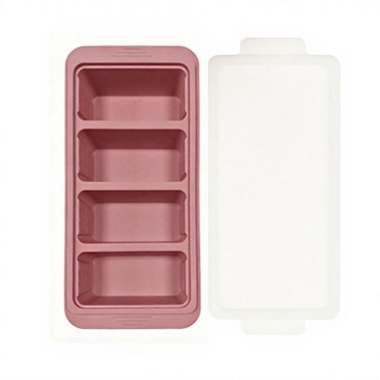 Silicone Freezer Tray with Lid Food-Grade Ice Cube Mold Easy-Release Leak-Proof Stackable