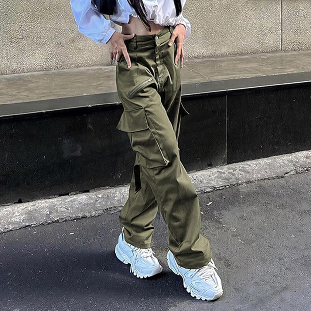 Baggy-Cargohose für Damen, Streetwear, Hip-Hop-Jogger, Jogginghose, lässige, lockere Hose mit weitem Bein