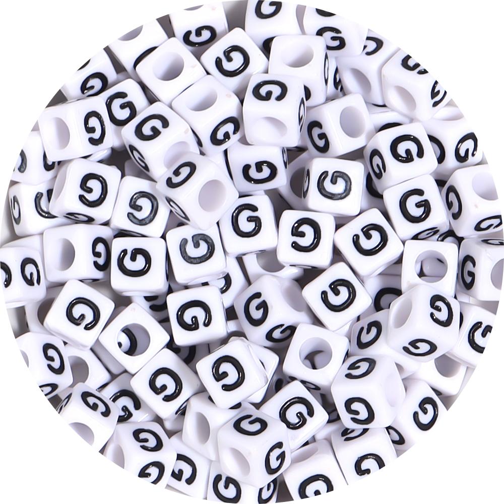 50-100pcs White And Black Color Letter Beads Alphabet Loose Beads Square Beads For Jewelry Making DIY Earring Bracelet Charm