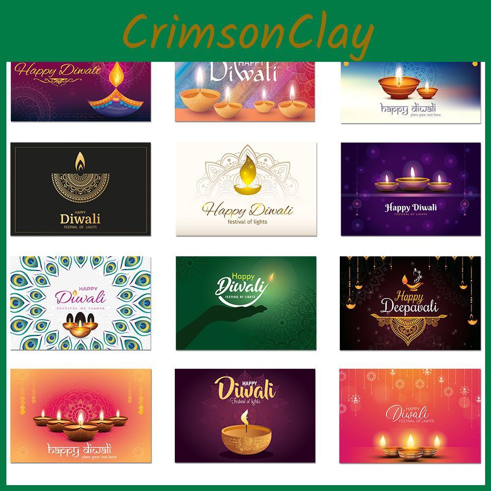 Diwali Celebration Greeting Card Bundle With Envelopes And Decorative Stickers For Festive Events