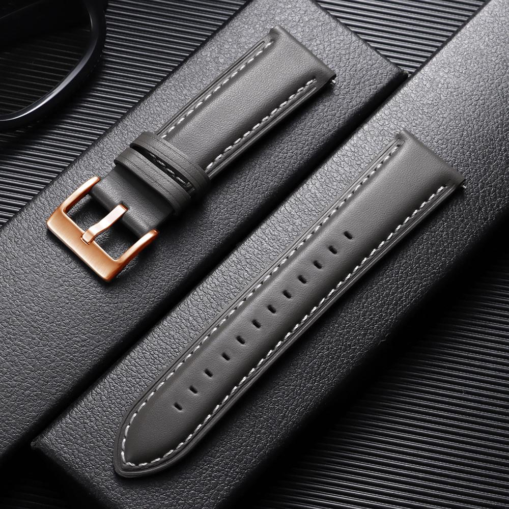 Top-grain Calfskin Leather Watch Band Quick Release 18mm 20mm 22mm Watch Straps Vintage Brown Black Cowhide Bands for Men Women