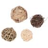 4PCS  Pack Bird Parrot Chew Toy Rabbit Bunny Teething Treats Small Animal Grass Ball Sepak Takraw ToysSepak Takraw