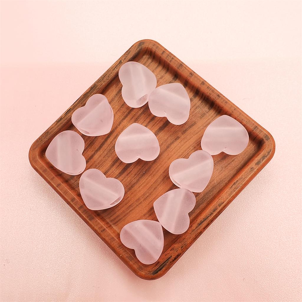 50Pcs DIY Accessories Handmade For Heart Shape Jewelry Making Transparent Frosted Acrylic Beads Earrings Hair Jewelry Bracelet Necklace Charms