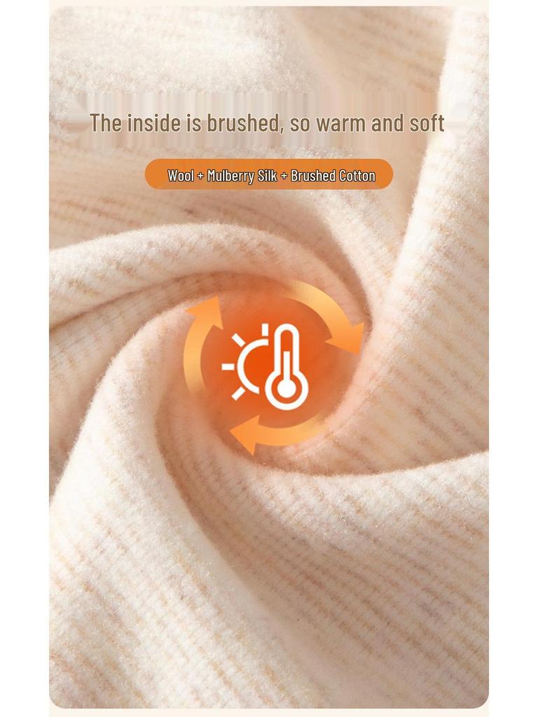 Women's L2# Wool Silk Brushed Base Layer with Underarm Coverage & One-Piece Fixed Bra Pads