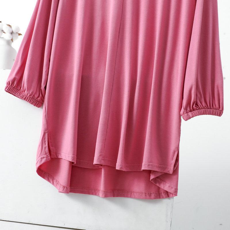 V-Neck Plus Size Tshirt for Women Summer Loose T-shirts Modal Bottoming Tee Tops XL To 8XL Solid Color Casual Tees