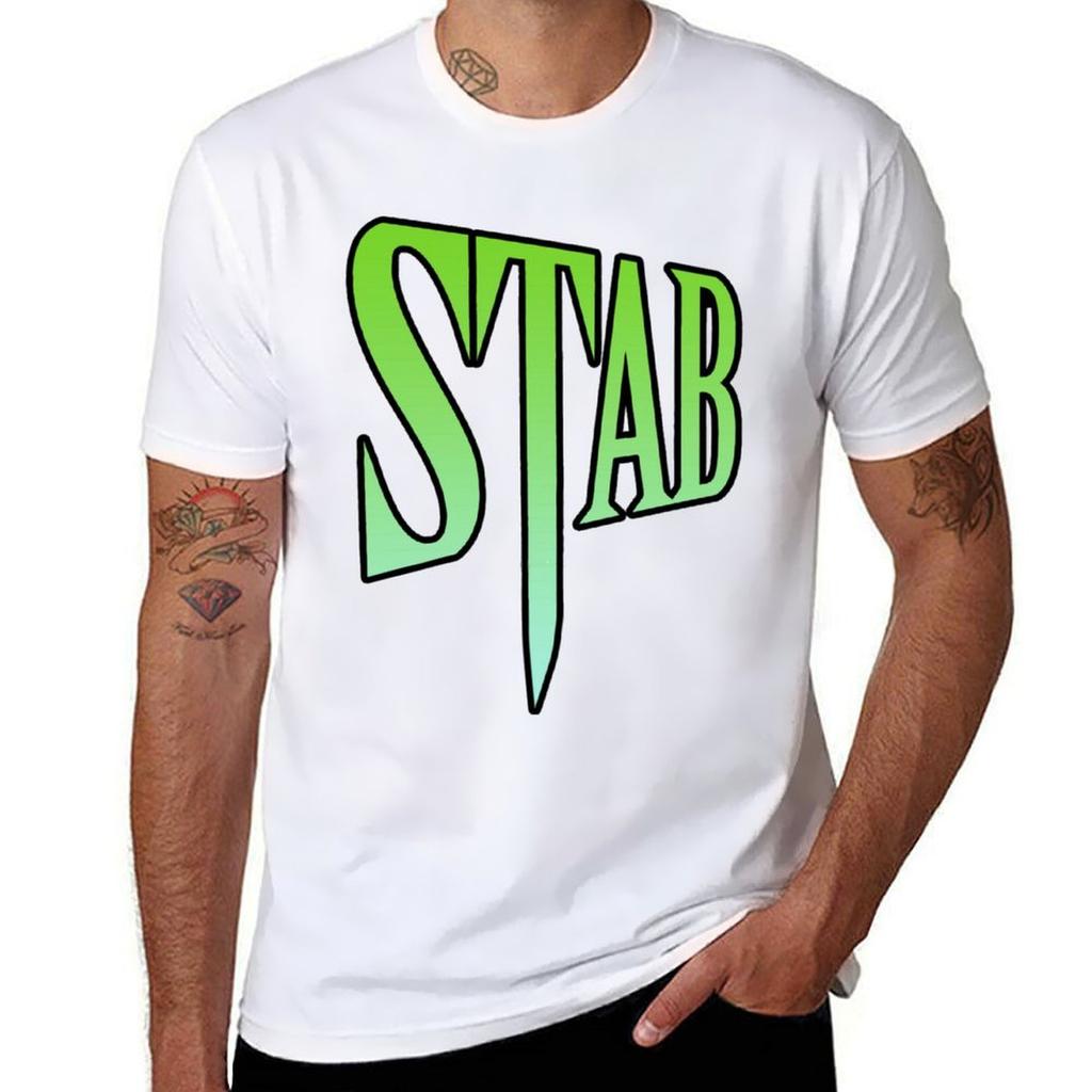 Stab T-Shirt Blacks Summer Tops Hippie Clothes Tops Big and Tall T Shirts for Men