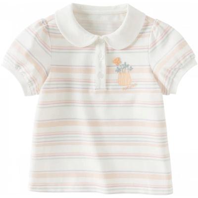 DAVE & BELLA Girls' Striped Short Sleeve Polo T-Shirt