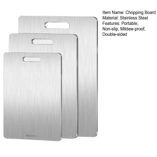 Double-Sided Cutting Board Stainless Steel Chopping Board Anti-Bacterial Odor-Free Kitchen Chopping Mat