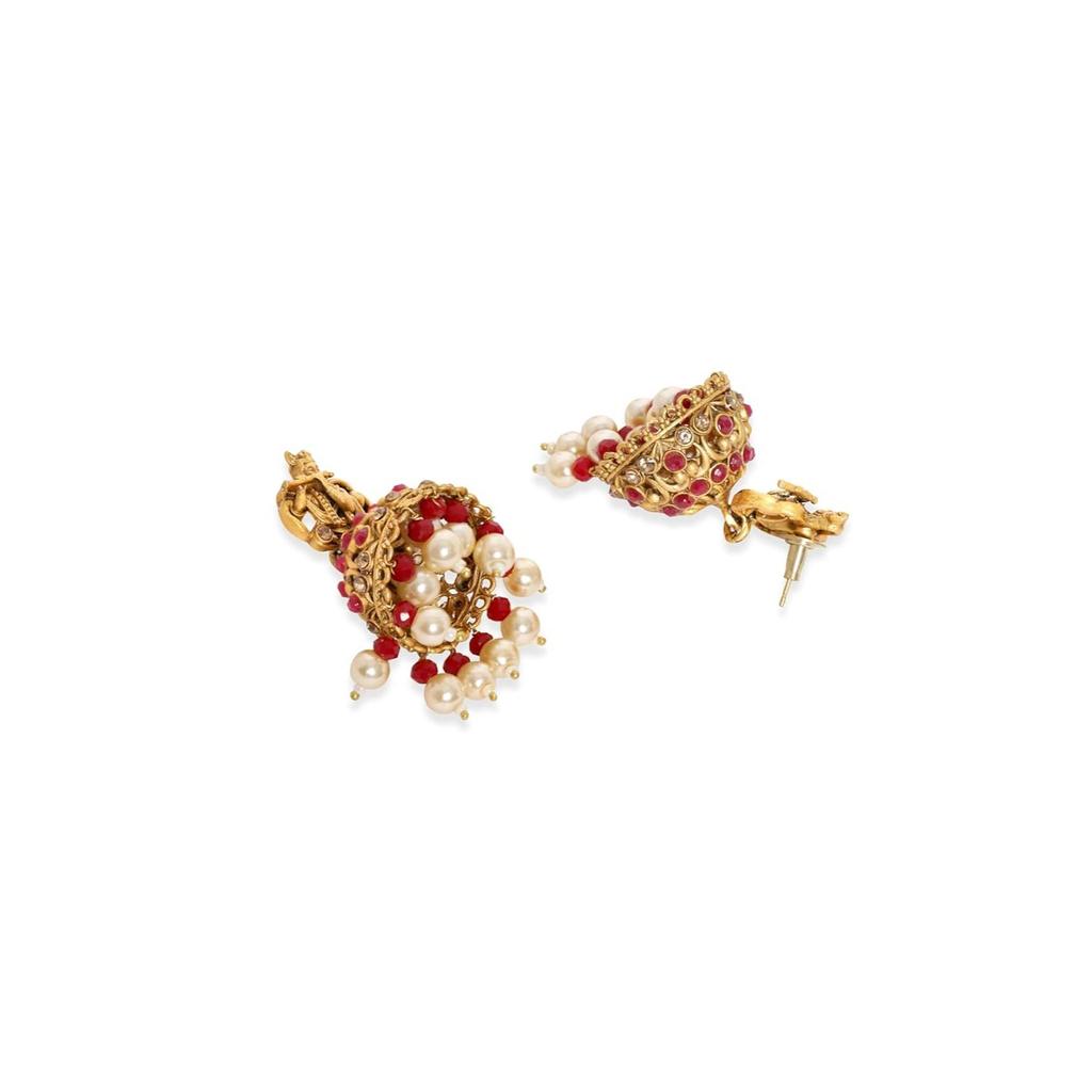Kundan & Multi-Strand Pearl Bead Detailing-Peacock/Ganesh/Shiv-Parvati Motif Necklace Set