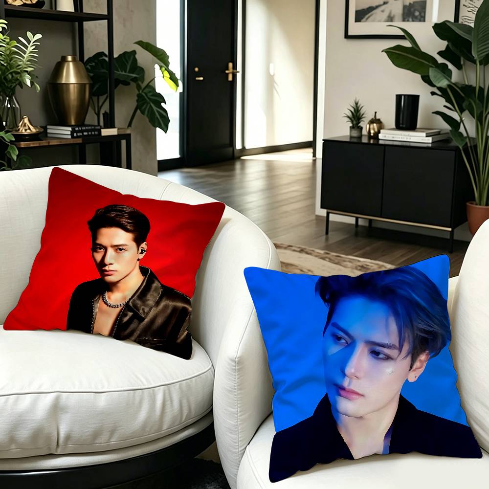 Chinese Star J-Jackson Wang Personalized Pillow Cover Kids Bedroom Wild Party Decor Pillowcase kid Birthday shower Gift