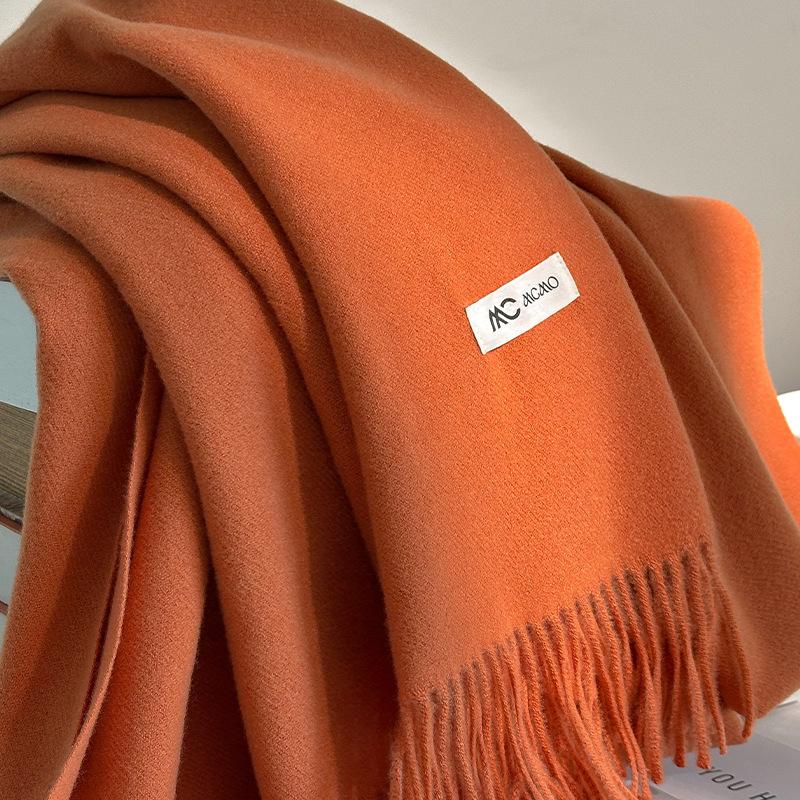 Cachecol Inverno Feminino Sólido 26 Cores Quente Espesso Caxemira Xale Moda Exterior Luxo Franjas Pashmina Envoltório Senhora Cachecóis à Prova de Vento