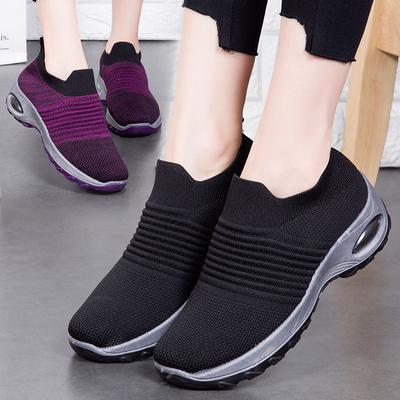 Duże rozmiary damskie buty Air Cushion Flying Woven Sneakers Slip on Dance Set Feet damskie buty buty do rocka skarpetki buty