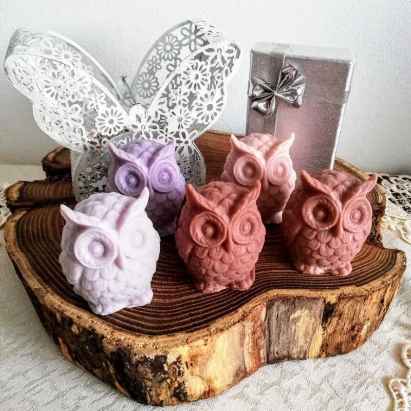 Stampo Candela Civetta 3D Stampo in Silicone per Realizzazione Candele Fai da Te Stampo in Resina Fatto a Mano per Gesso Cera Stampo.