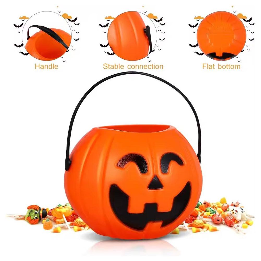 Halloween Pumpkin Candy Bucket Trick or Treat Pail Bag Mini Basket for Party Decor Home Kitchen Holiday Gift Ideas