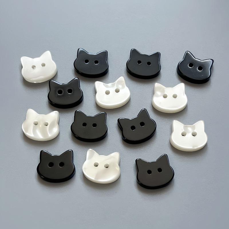 10pcs Black Kitten Buttons Cute Cat Shaped Novelty Buttons for DIY Crafts Childrens Clothing Decoration Apparel Sewing Supplies