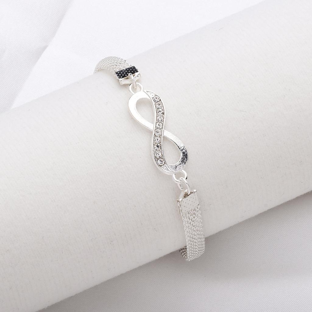 Fashion Rhinestone Lucky Figure 8 Infinity Symbol Anklet Exaggerated Personality Bright Foot Jewelry For Women