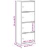 Bookshelf Smoked Oak Finish 40 X 24 X 102 Cm Engineered Wood