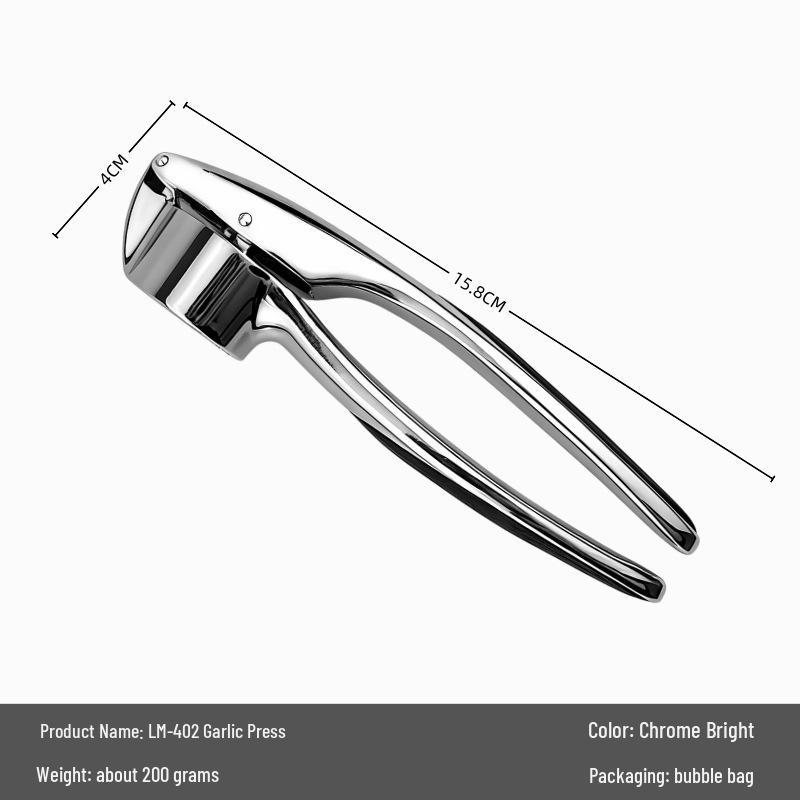Zinc Alloy Manual Garlic Press & Peeler Kitchen Gadget