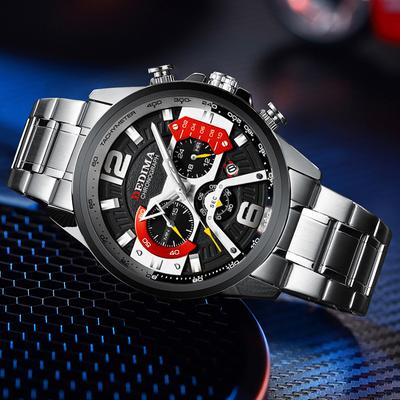 Neu Top Marke Luxus herren Kalender Wasserdicht Edelstahl Uhr Quarz Multi-funktion Sport Uhr Business Uhr
