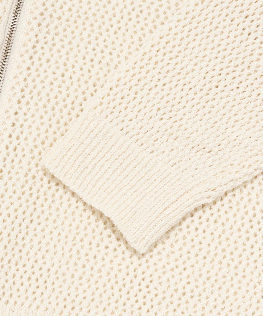 OTHERFITS Scaly Net Knit Zip-Up Hoodie (Ivory)