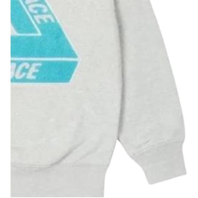 Palace Spring 2023 Tri-Ferg Fleece Crewneck Sweatshirt Unisex Tops Grey PLC23030